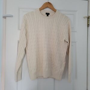Men's Cream Cable Knit Sweater